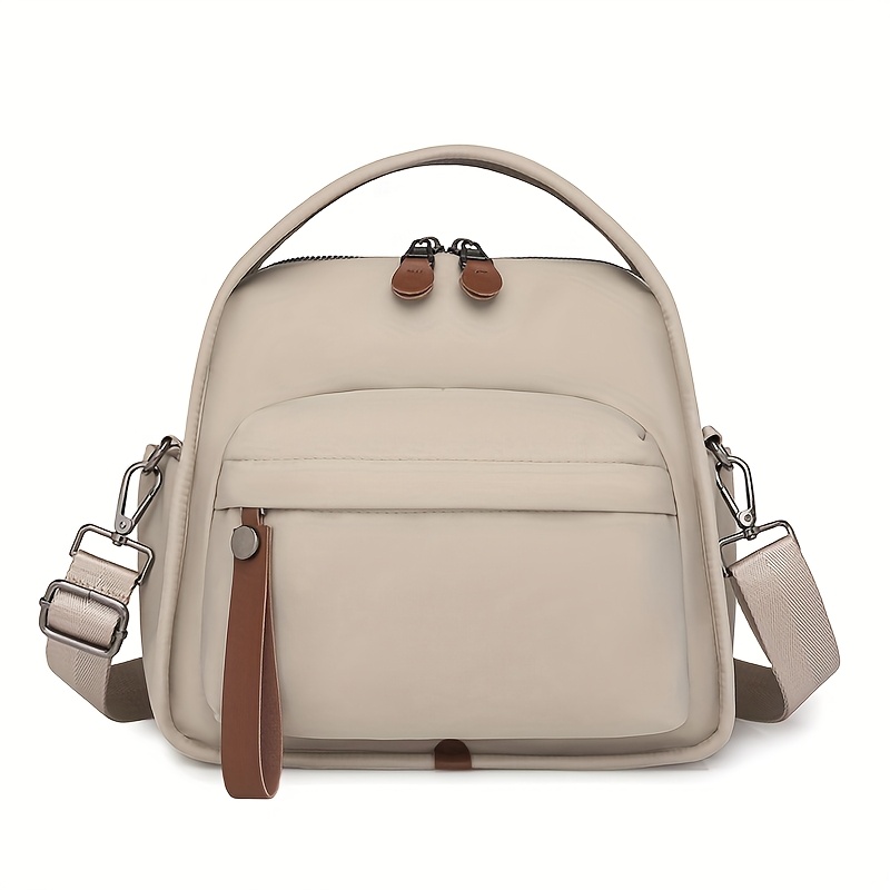 TEMU Nylon Lightweight Women's Shoulder Bag, Practical And Portable High-quality Women's Handbag, Casual Multi Pocket Multi Zipper Commuting Shopping