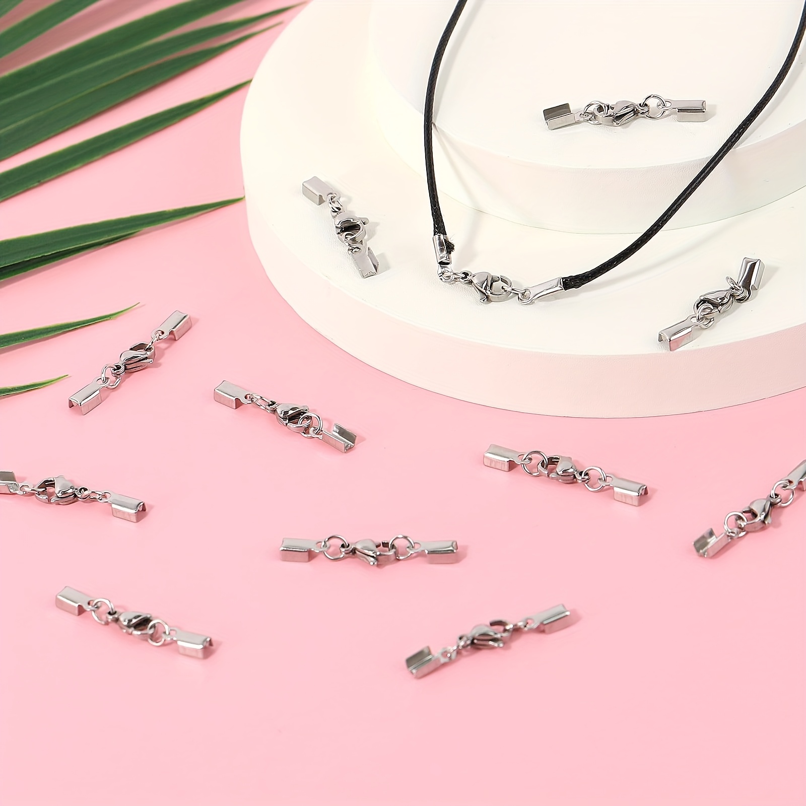 20pcs cord end caps lobster clasp connector bracelet clamp Temu