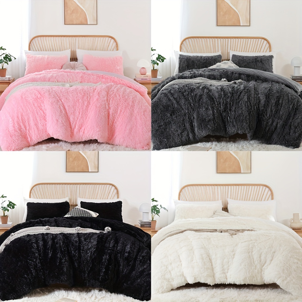 

Fluffy Duvet Fuzzy Duvet Cover Set Fur Duvet Cover , 2 Pillowshams