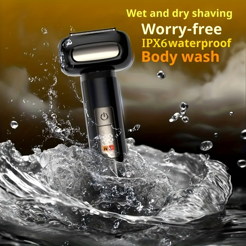 professional mens electric shaver 3d floating four blade head reciprocating electric shaver ipx6 full body led     alloy   end shaving   perfect gift for boyfriend dad fathers day gift 4