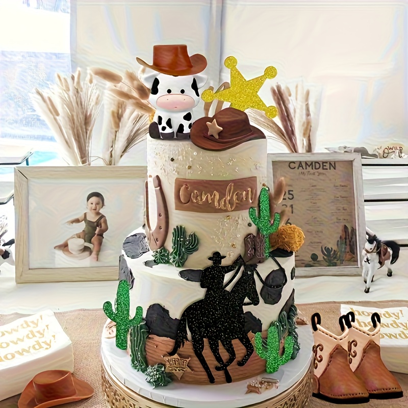 western cowboy cake decorations cowboy hat cow Temu Canada