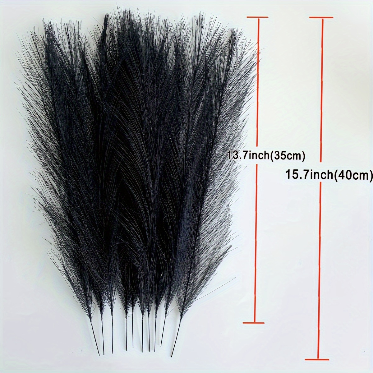 10pcs Black Reeds Pampas Grass Faux Artificial Flowers Boho Bohemian Home Decor Halloween Christmas