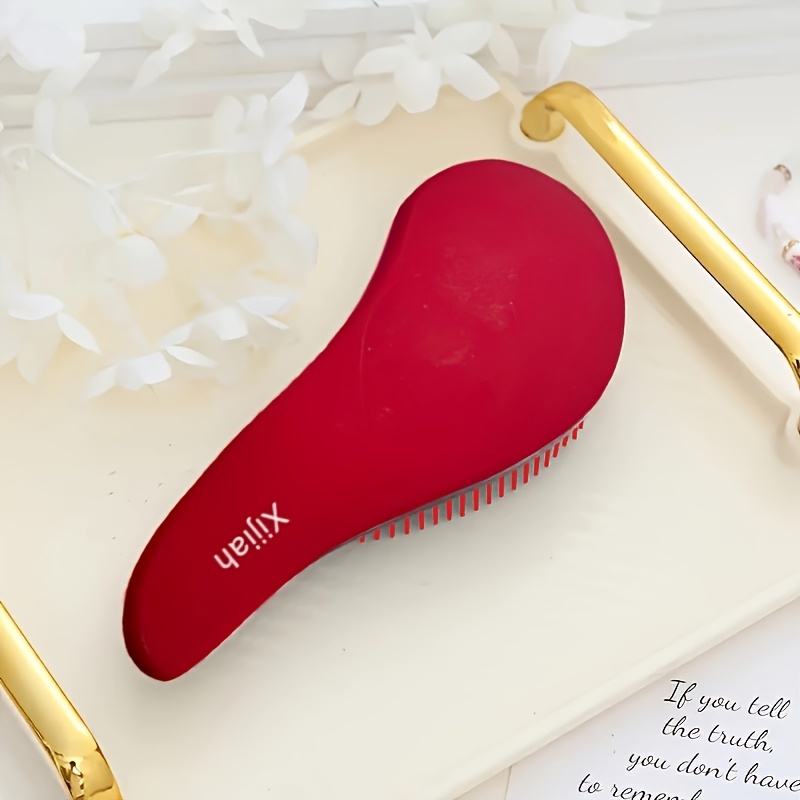 TEMU Creative Trendy Curly Hair Massage Comb, Anti-tangling Detangling Brush, Portable Hair Styling Tool With Plastic Bristle, Abs Plastic Handle For
