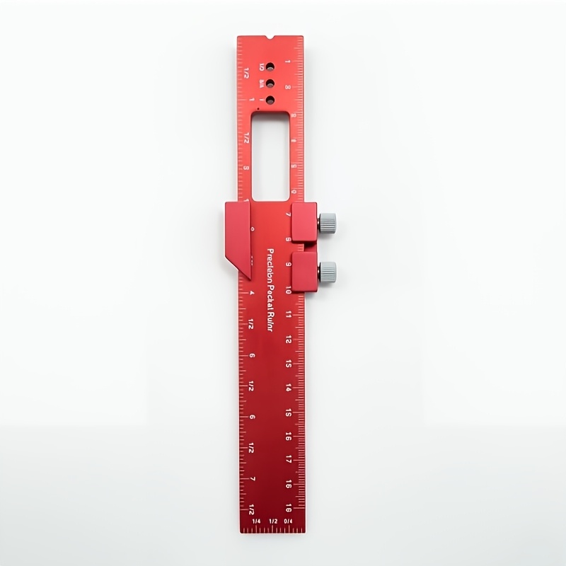 E-shop 200 mm Holzbearbeitungslineal aus Aluminiumlegierung, Präzisions-Aluminium-Taschenlineal mit metrischer/imperialer Skala, T-förmiges