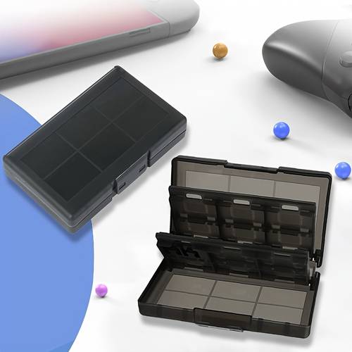 This game card storage box is suitable for Switch 1/2 and contains 24 card slots., Gaming Accessory, Portable Storage, Lightweight Case, Organized Holder, Sturdy Construction, Durable Plastic, Card Organizer Case, Gaming Storage Solution, Console Collectors, Travel