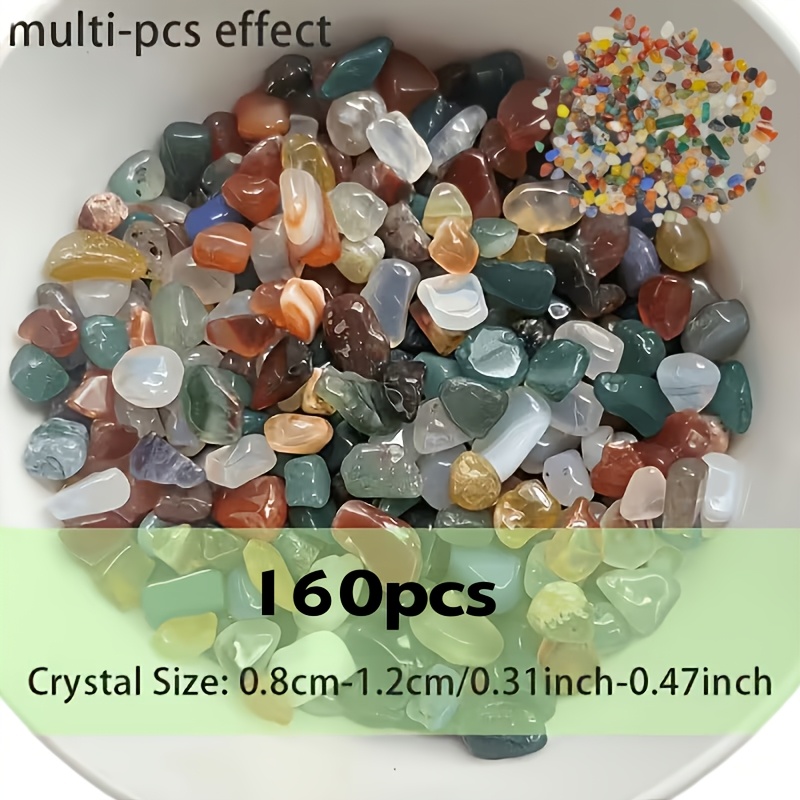 TEMU 160pcs Polished Stone Set - Hand- Natural Polished Crystals Bulk, For Home Decor And Landscape