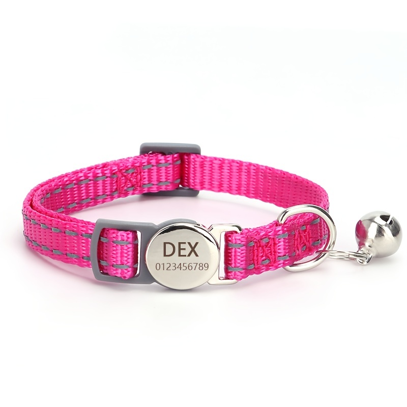 TEMU Custom Engravable Collar With Personalized Name/id/phone/address - Adjustable Breaking-proof Safety Collar Suitable For - Pet Collar & Tag