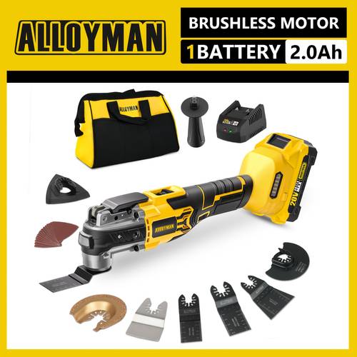 20v oscillating tool kit cordless and brushless 19 000 rpm orbiting multi tool with 6 variable 3 oscillating angle multitool led 2000mah battery 24pcs multitool saw for cutting grinding sanding