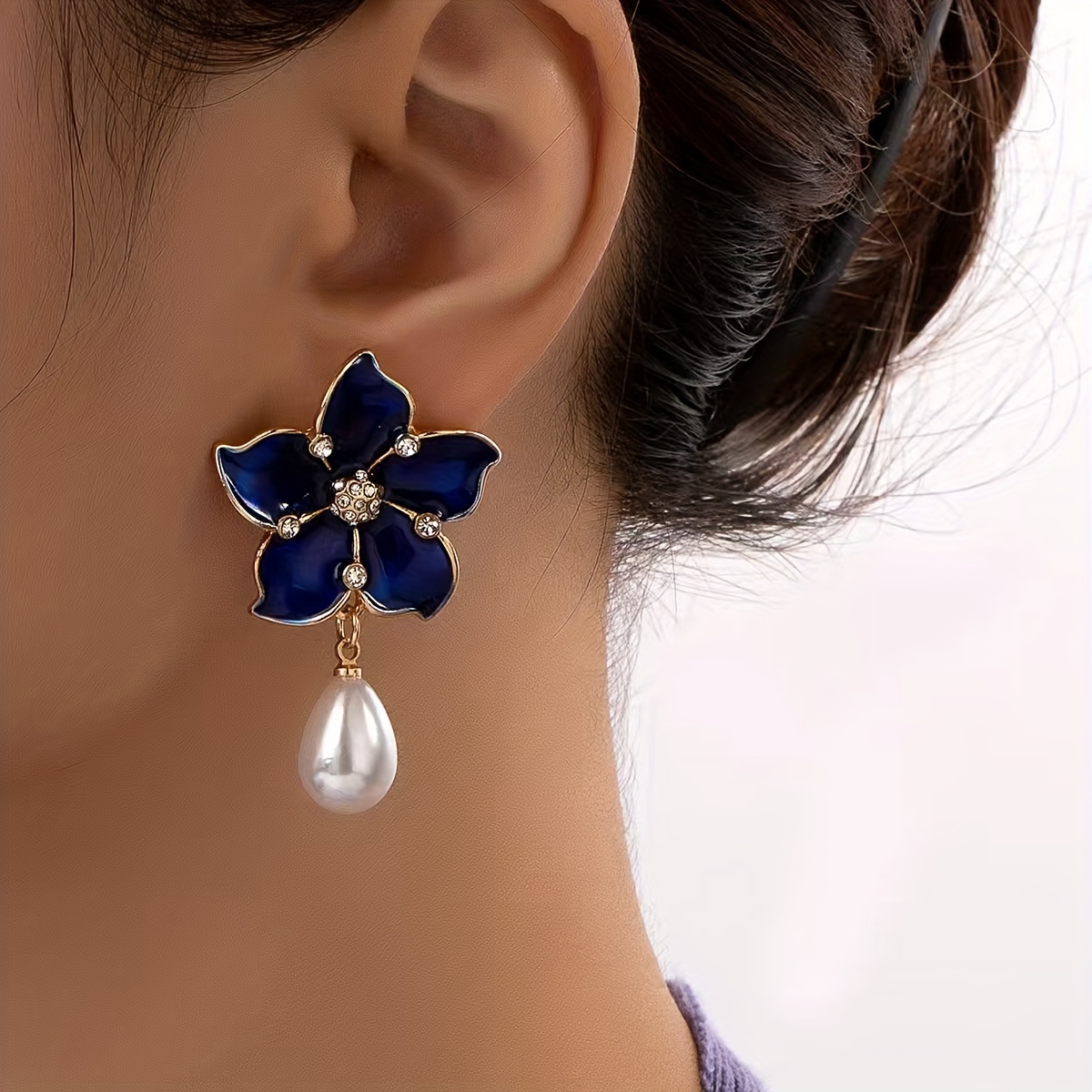 E-shop 1 Paar Ohrringe, Blumenohrringe für Damen, Elegant Exquisit für , Vintage