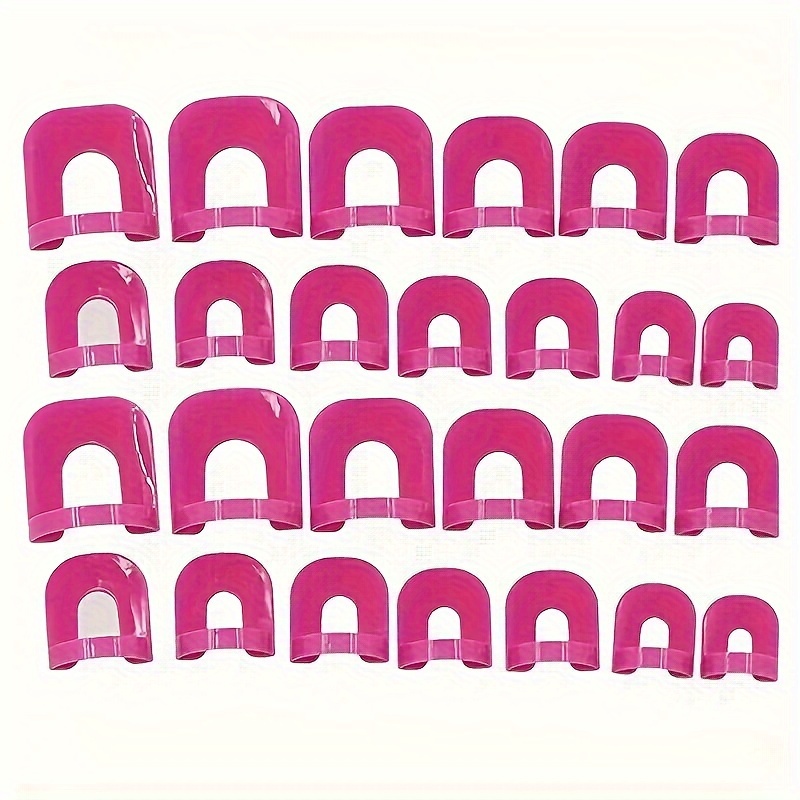 Image of 26pcs Reusable Nail Polish Molds - Soft Plastic Nail Guards & Protectors, Assorted Sizes For , Easy-to-use Nail Art Tools For Beginners, Anti-fouling Manicure Pedicure Accessories, Nail Accessories