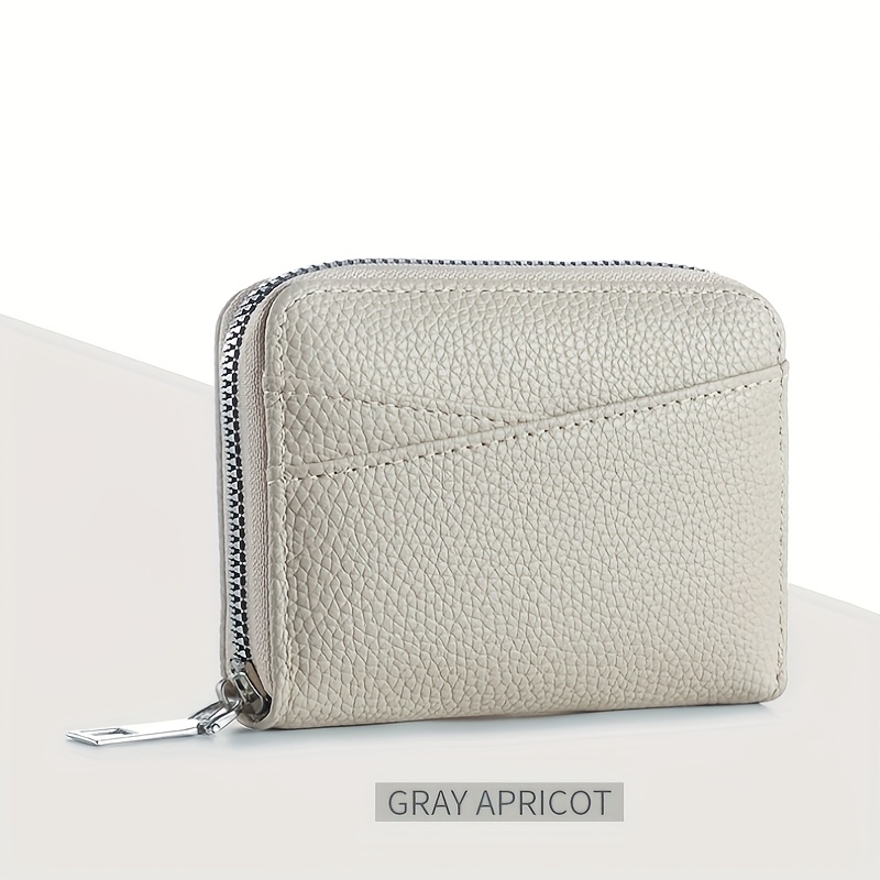 TEMU 1pc Mini Leather Card Holder Wallet, , , , With Ruffle Detail, Multiple Slots, Coin Purse, For Daily Use, Valentine's, Christmas, Teacher's Day Gifts
