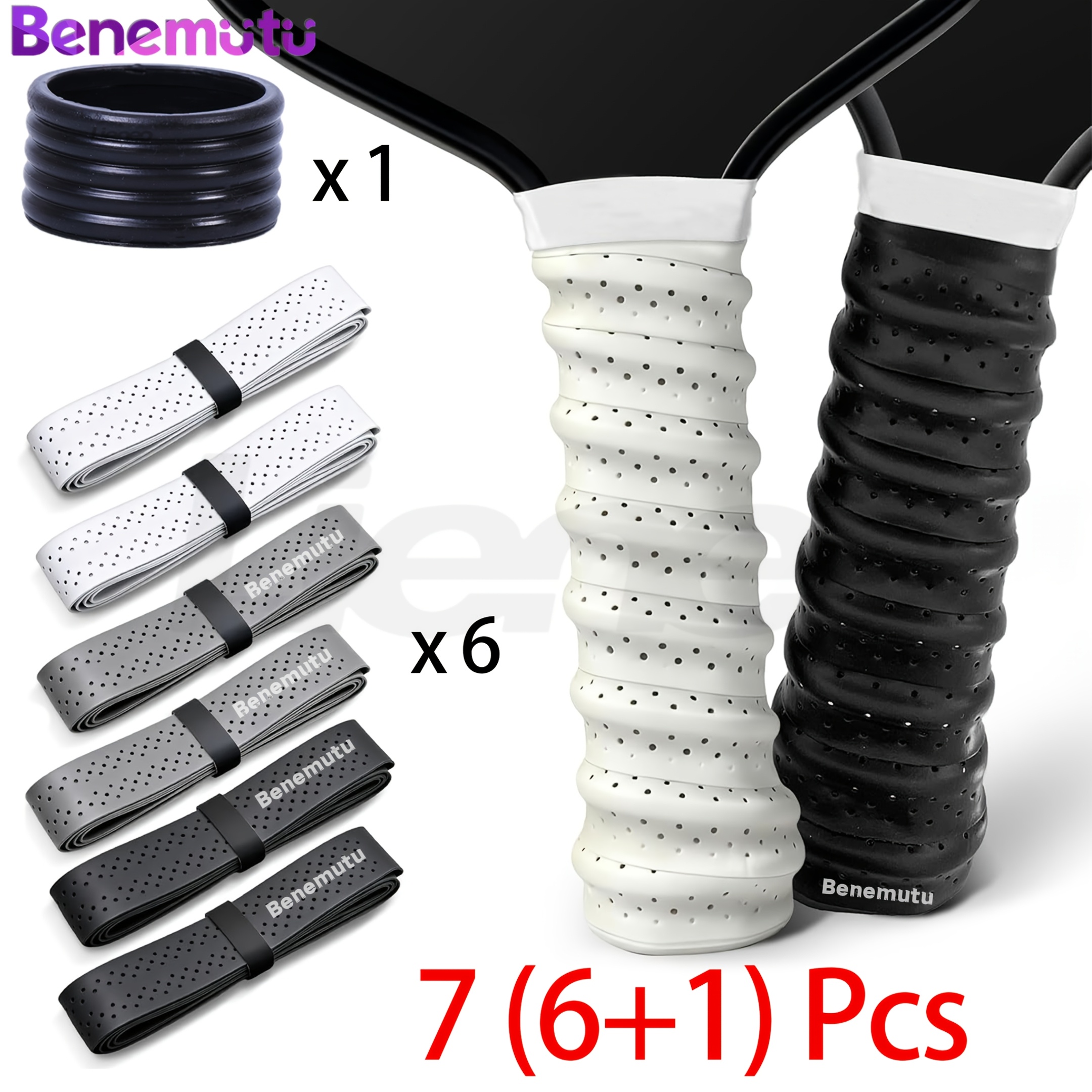 TEMU Set di antiscivolo in PU e guarnizione sigillante , nastro assorbi-sudore antiscivolo per racchette, tennis, badminton, squash, canne da pesca e