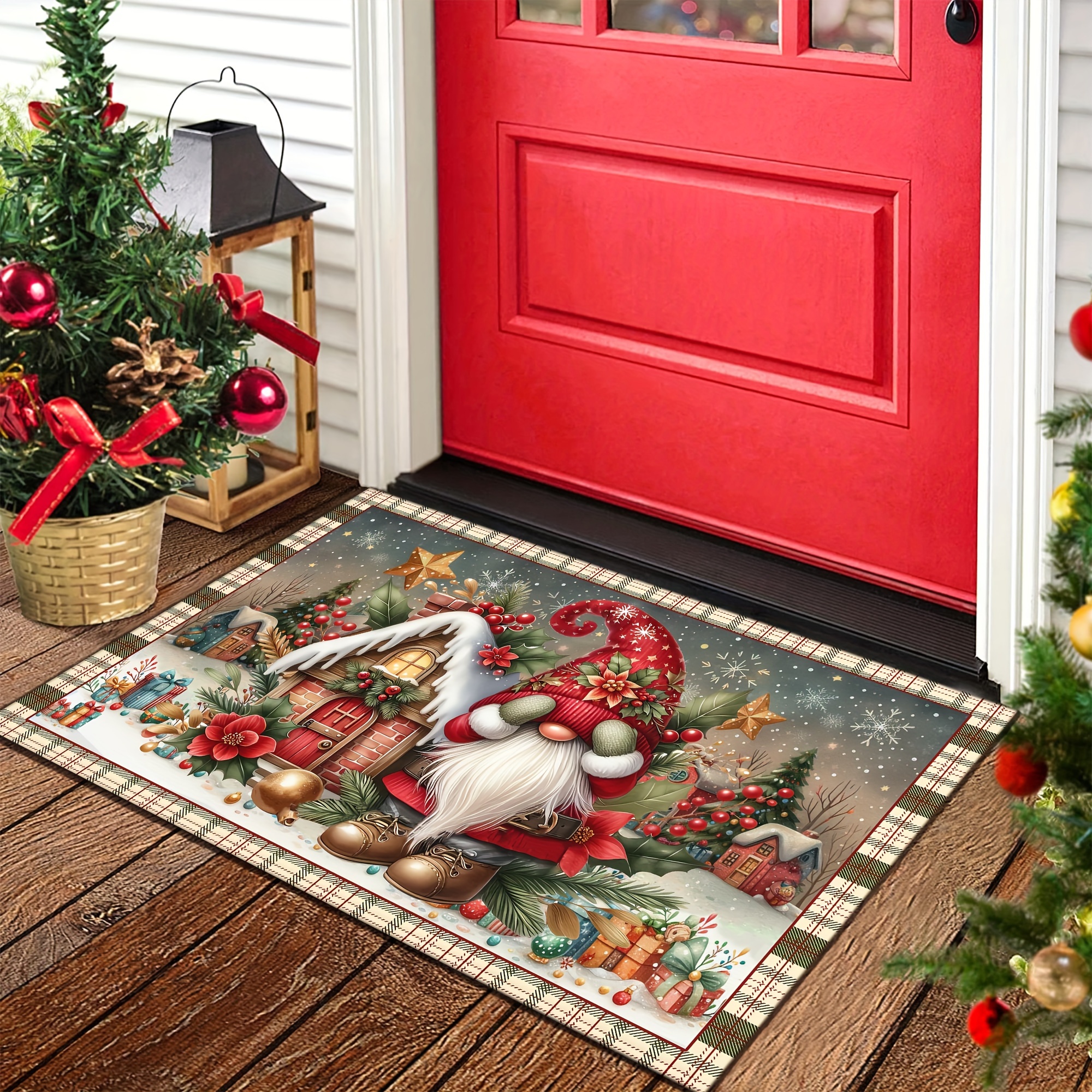 

Christmas Doormat, Backing, 6mm , , Washable, Braided Rectangle, , Decor, Entrance Mat - Christmas