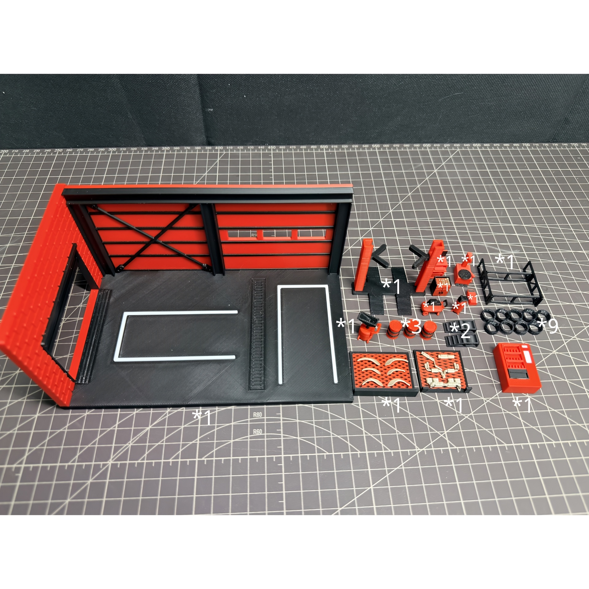 TEMU Ensemble diorama de garage de réparation de voiture modèle à collectionner , 27 pièces, d' de complète, voiture non incluse