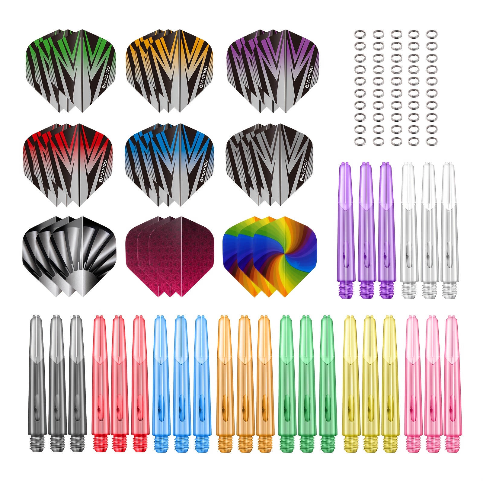 TEMU HUANQU 27 fléchettes PC de 41 mm (filetage de vis ) avec 27 ailes de queue PET, durables et portables pour les sports de , accessoires de