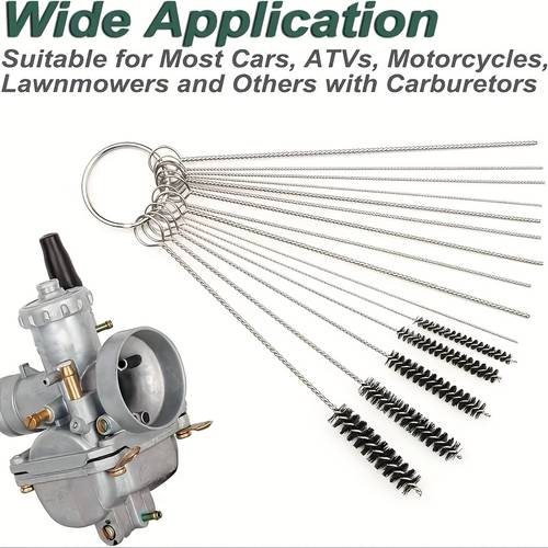 carburetor cleaning tool kit with 10 cleaning needles and 5 brushes