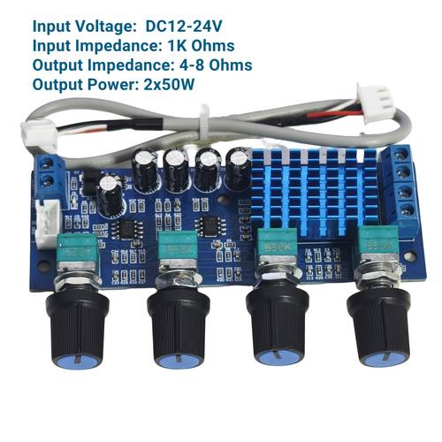 1pc hi fi stereo digital amplifier board tpa3116d2 class d audio amplifier module 50w x 2 high board christmas halloween and easter sound effects audio supplies knob color random