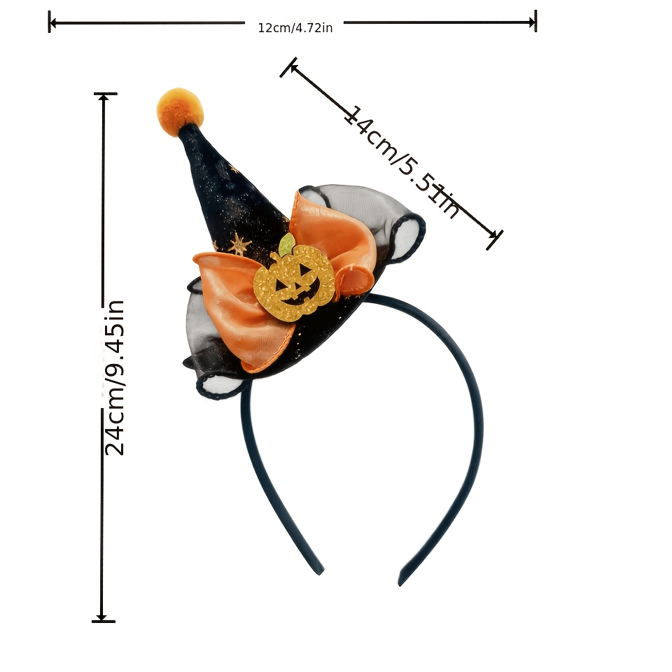TEMU 1 stuks Halloween Hoofdband - Heksenmeester Hoofdband in Heksenmeester Stijl, Pompoen en Haaraccessoires - Halloween Feest Decoratie