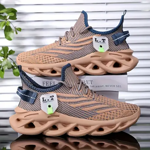 mens breathable knit running footwear comfortable lace up style with eva insole md sole for daily athletic use ideal for warmer