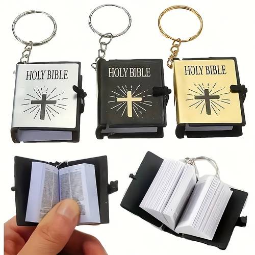 1pc Mini Keychain Set - Inspirational Christian Gifts, Non-Reading Paper Covers for Office & Daily Use