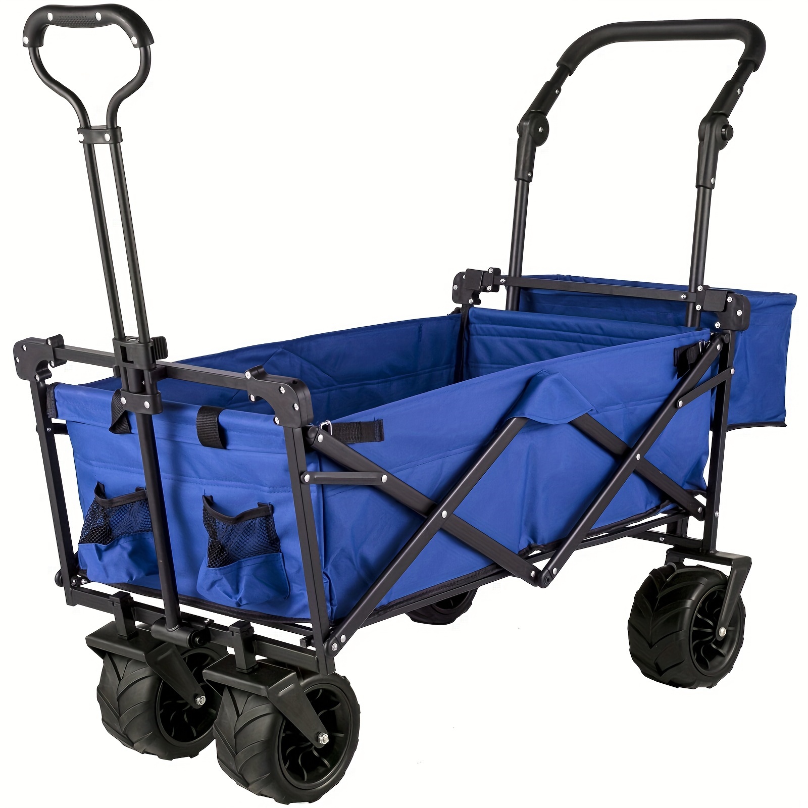 Extra Large Collapsible Garden Cart With Removable Canopy Folding Wagon Utility Carts With Wheels And Rear Storage Wagon Cart For Garden Camping Grocery Cart Shopping Cart & Outdoors Temu details 6