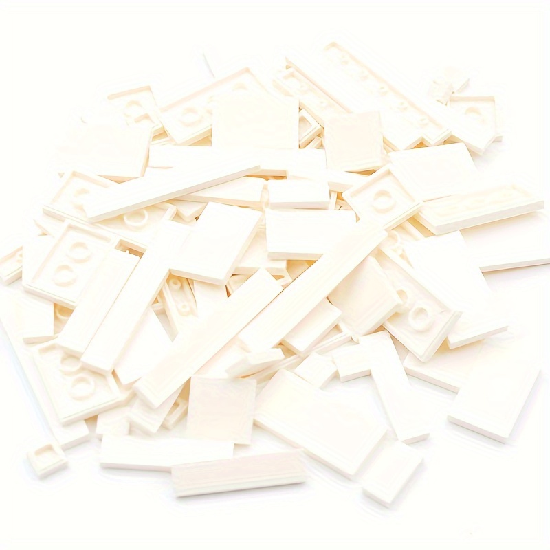 100pcs ABS Plastic Building Blocks Set Flat Tiles DIY Construction Toy Kit