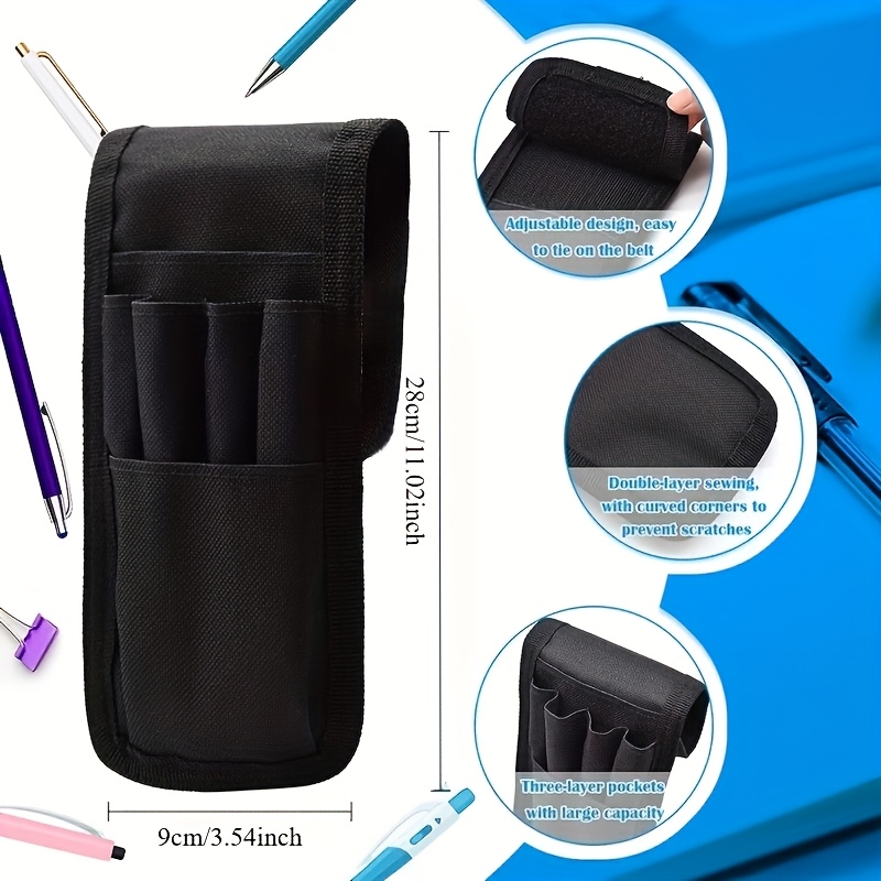 1pc/2pcs Belt Pen Holder, Multifunctional Adjustable Pencil Pouch, Detachablepencil Sleeve Case, Can Hold Pens, Rulers And Scissor