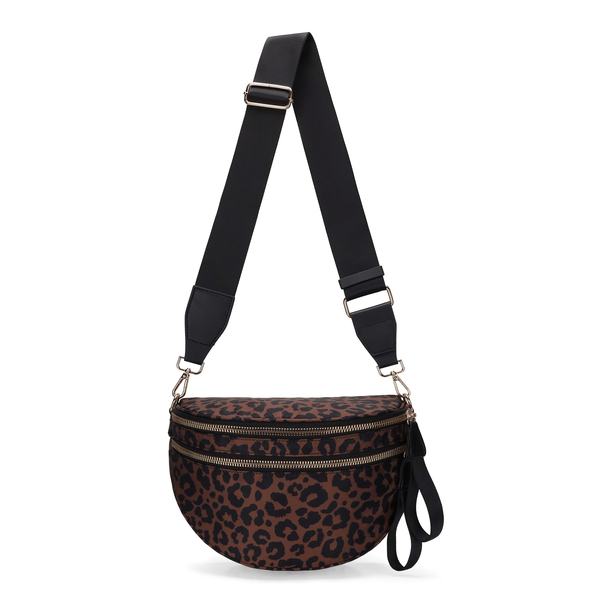 TEMU Stylish Leopard Print Large Capacity Bag For Ladies With Multi-, Detachable Cute Multi-functional Chain, Used As A Casual Crossbody Bag And