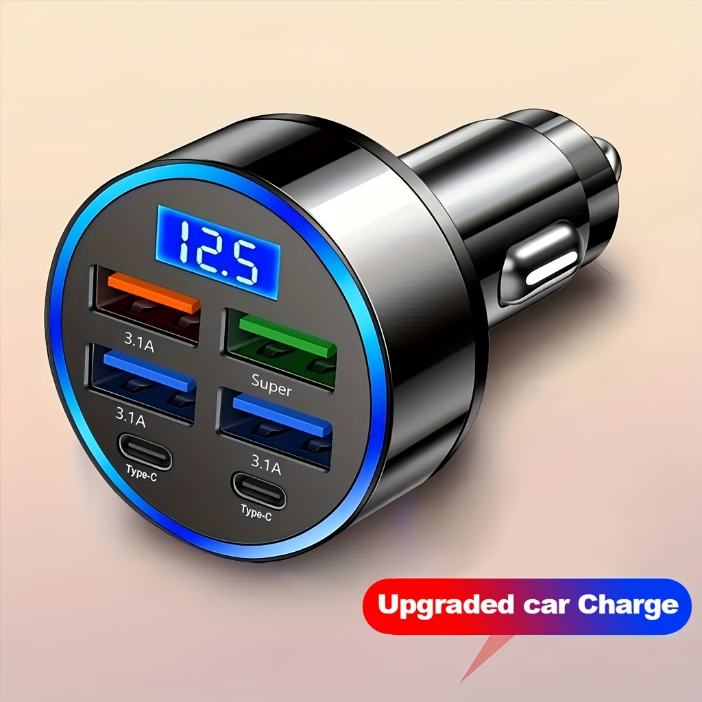 Upgraded 6-in-1 Car Charger, Dual USB Ports, Car Power Socket, and... product image 9