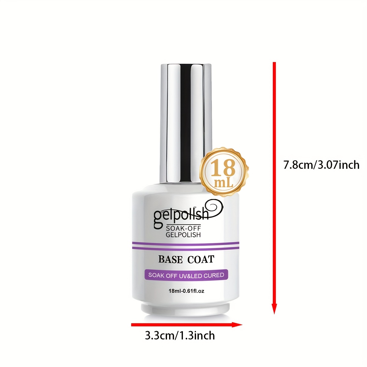 Image of 18ml Gel Base Coat For Gel Nail Polish Soak Off Led Lamp Upgraded Formula Long-lasting Home And Nail Salon, Requires A /led Lamp For Use