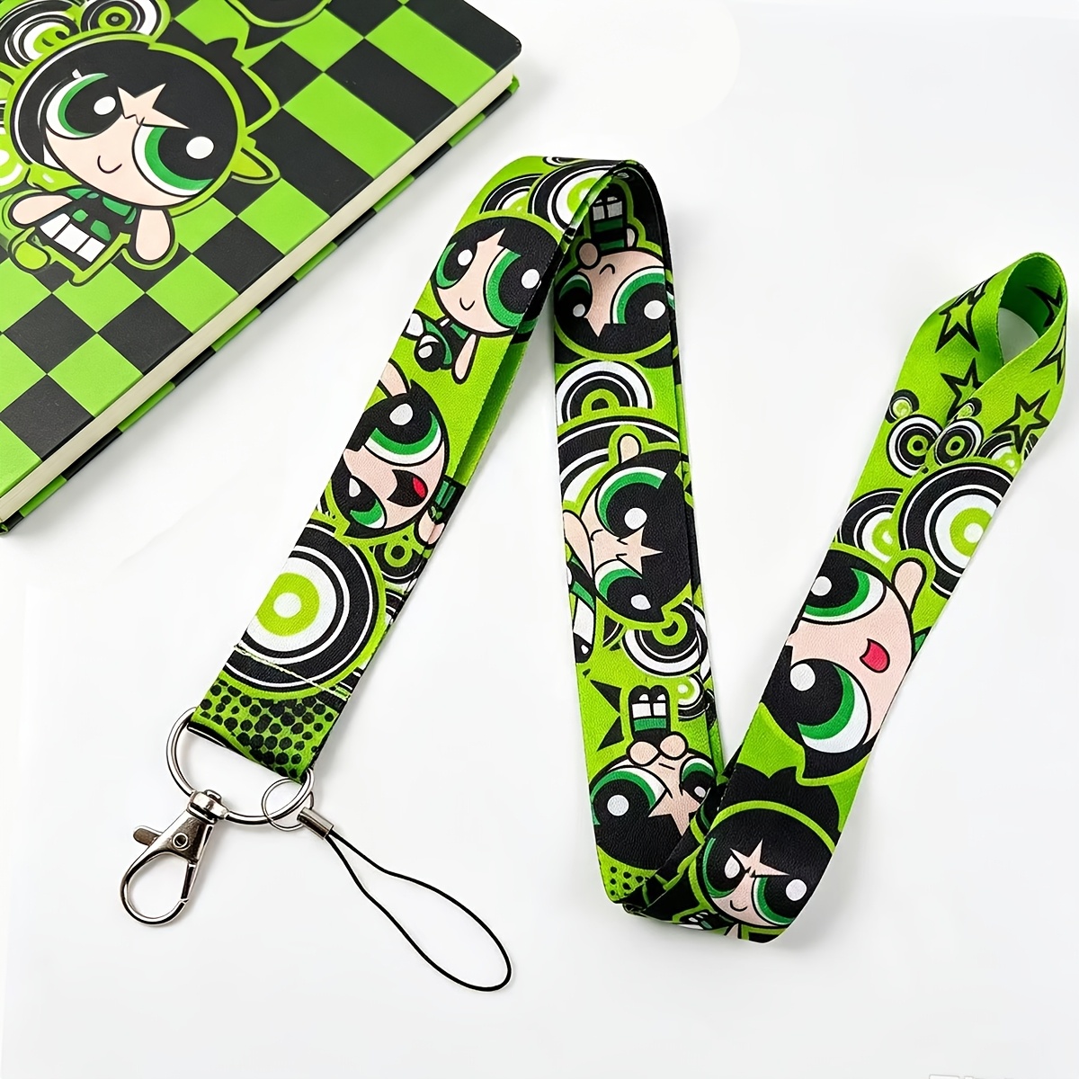TEMU 1 pieza de cordón con llavero de pompón de Superpoderosas verde, adecuado para colgar llaves, bolsos y dijes para teléfono, es un regalo , un