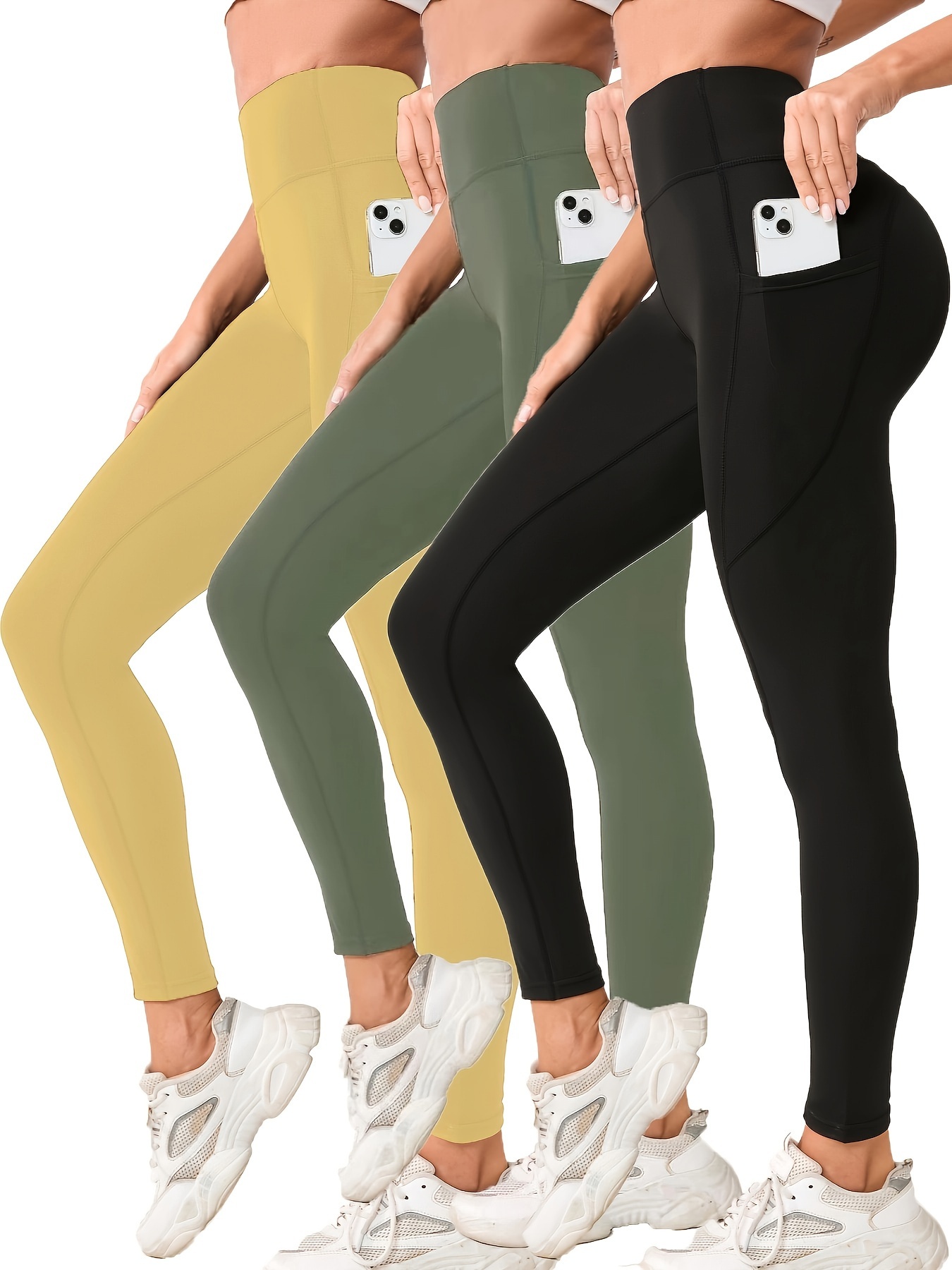 High Waist Tummy Control Yoga Pants Stretchy Naked Feel - Temu