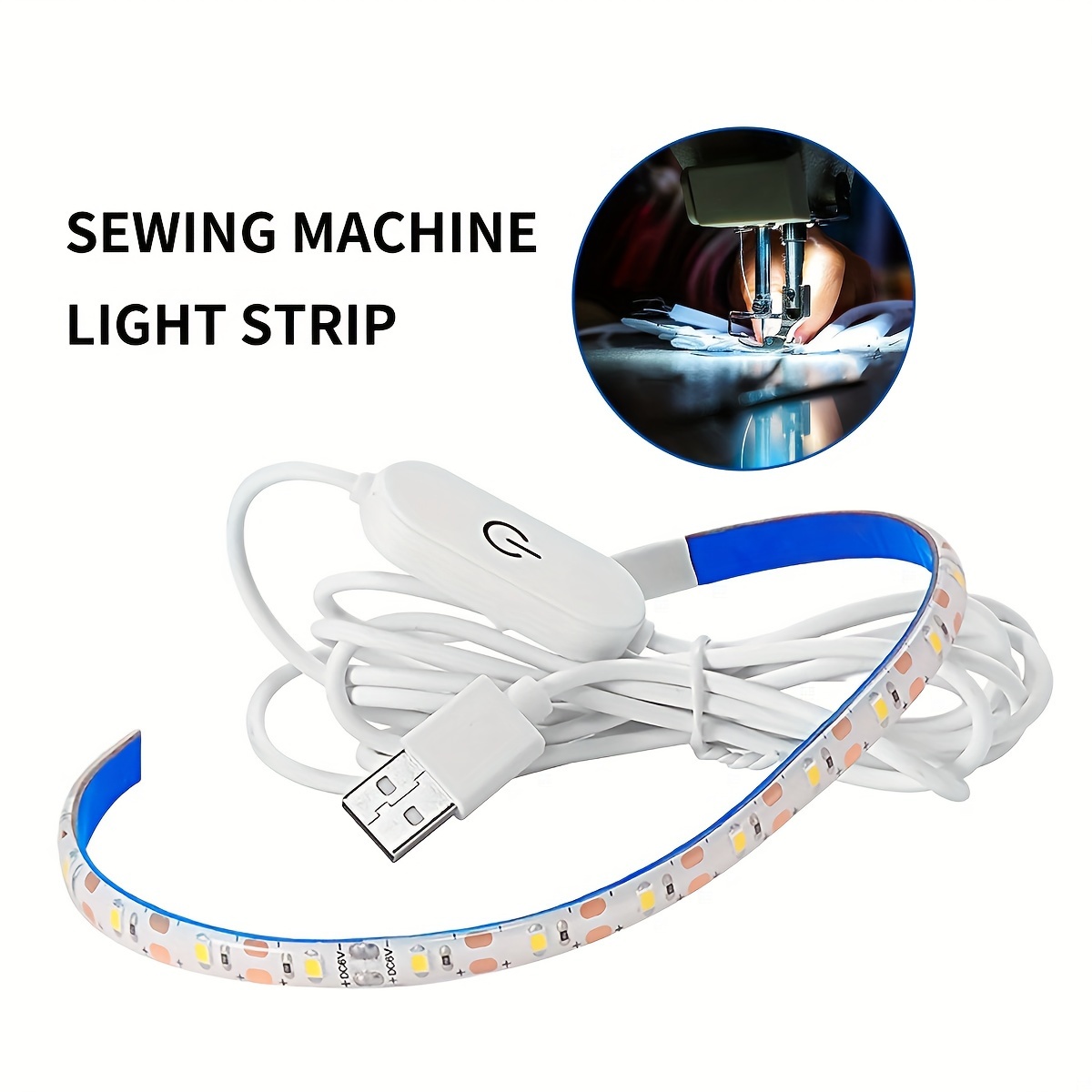 

Usb-powered Led Strip Light For Sewing Machines - 0.98ft, Touch Control Dimmable White Light, Perfect For Crafts & Space Illumination