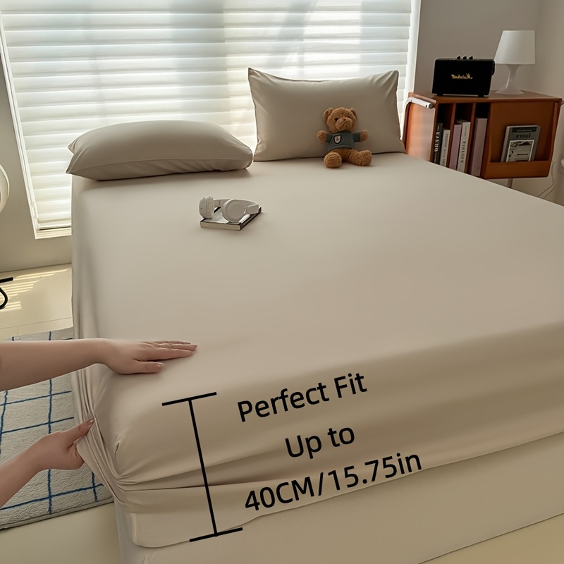 E-shop 40 cm tiefe Spannbetttücher für Doppel-, King- Super--Betten, extra tiefer Matratzenschoner-Stil-Spannbettbezug, weich, langlebig, glatte ,
