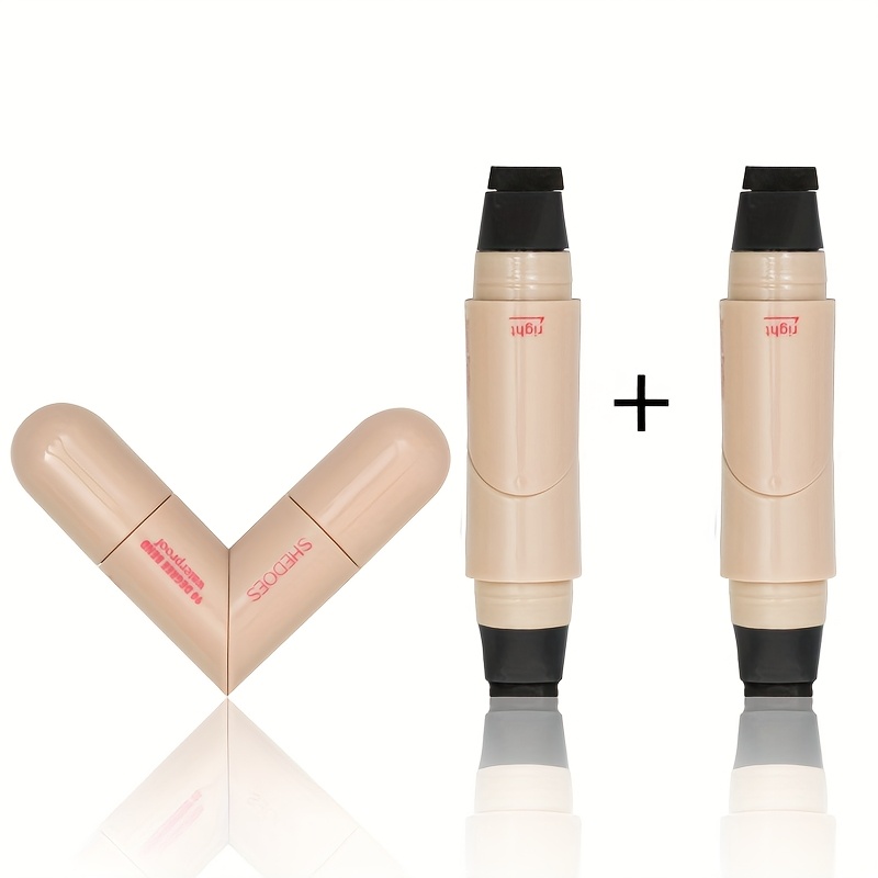 2pcs Dual-ended Rotating Eyeliner - Black Eyeliner, 1 Stamp Perfect Lines, Waterproof And Sweatproof, , Ideal For Beginners