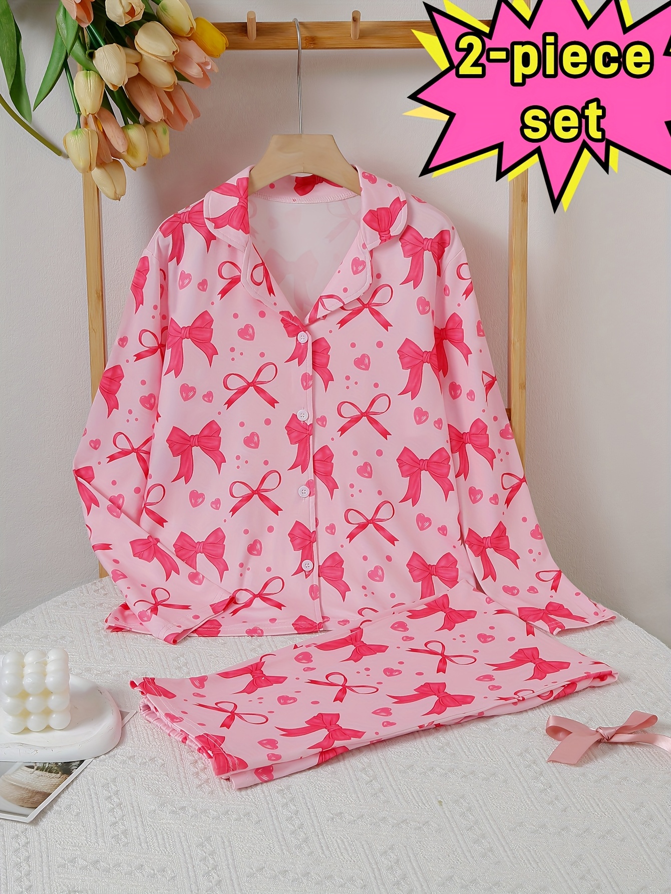 flickors casual 2 delars set rosa fjärilsprint med - Temu Sweden