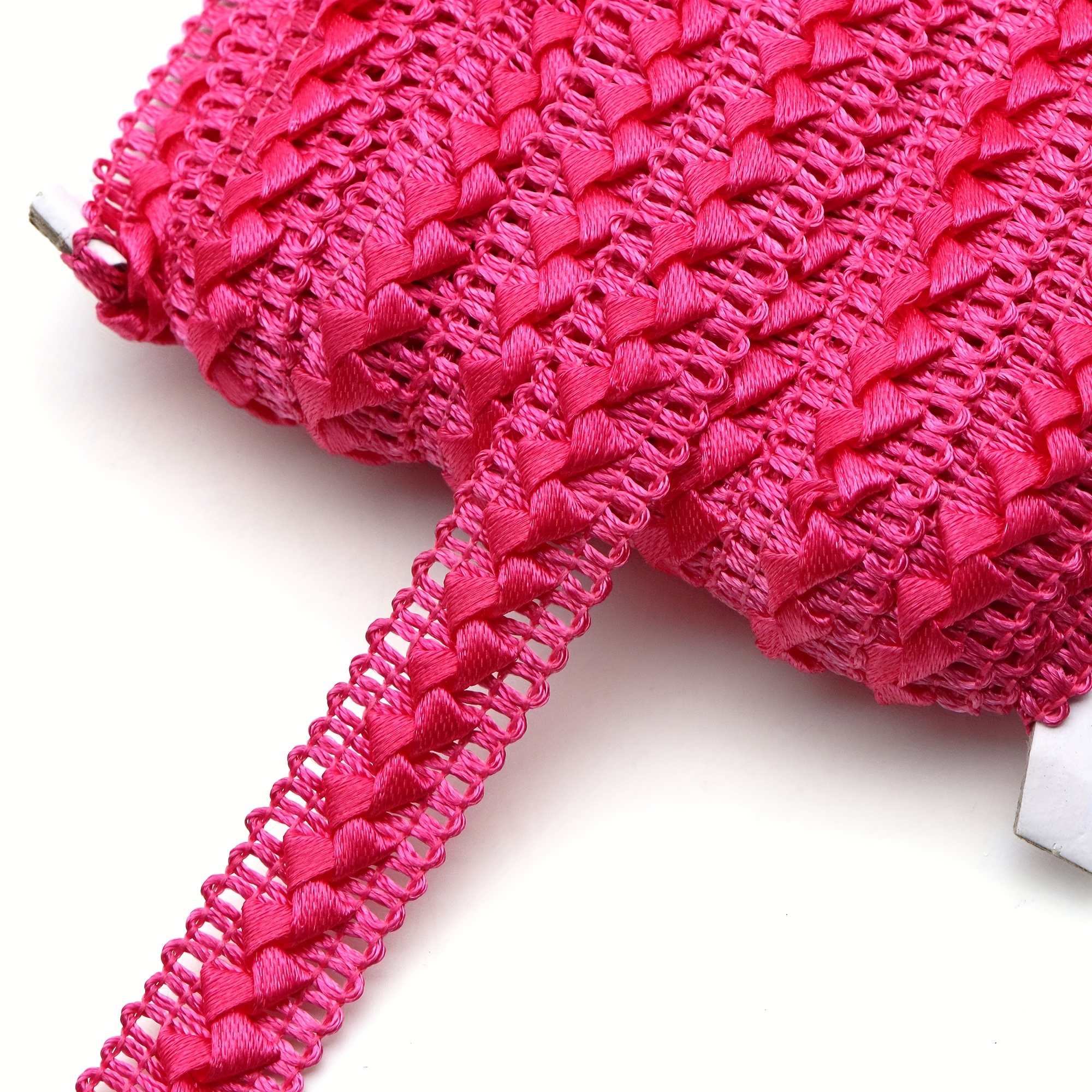 Polyester Solid Color Braid Lace Ribbon - 5 Meters, 1.8cm Wide Hollow Triangle Lace Trim For Packaging, Pillows, Sewing, Home Decor, Craft Supplies