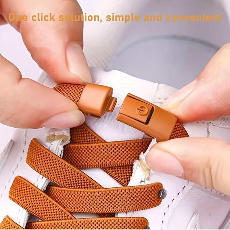 Unisex No-Strap Shoe Laces, 100cm Elastic Loose 8mm Wide Lace-Up Straps with 2 Shoelaces and 2 Fasteners for Men & Women, Portable Shoe Straps in a Pair, Includes 2 Shoe Straps and 2 Fasteners, Without Battery