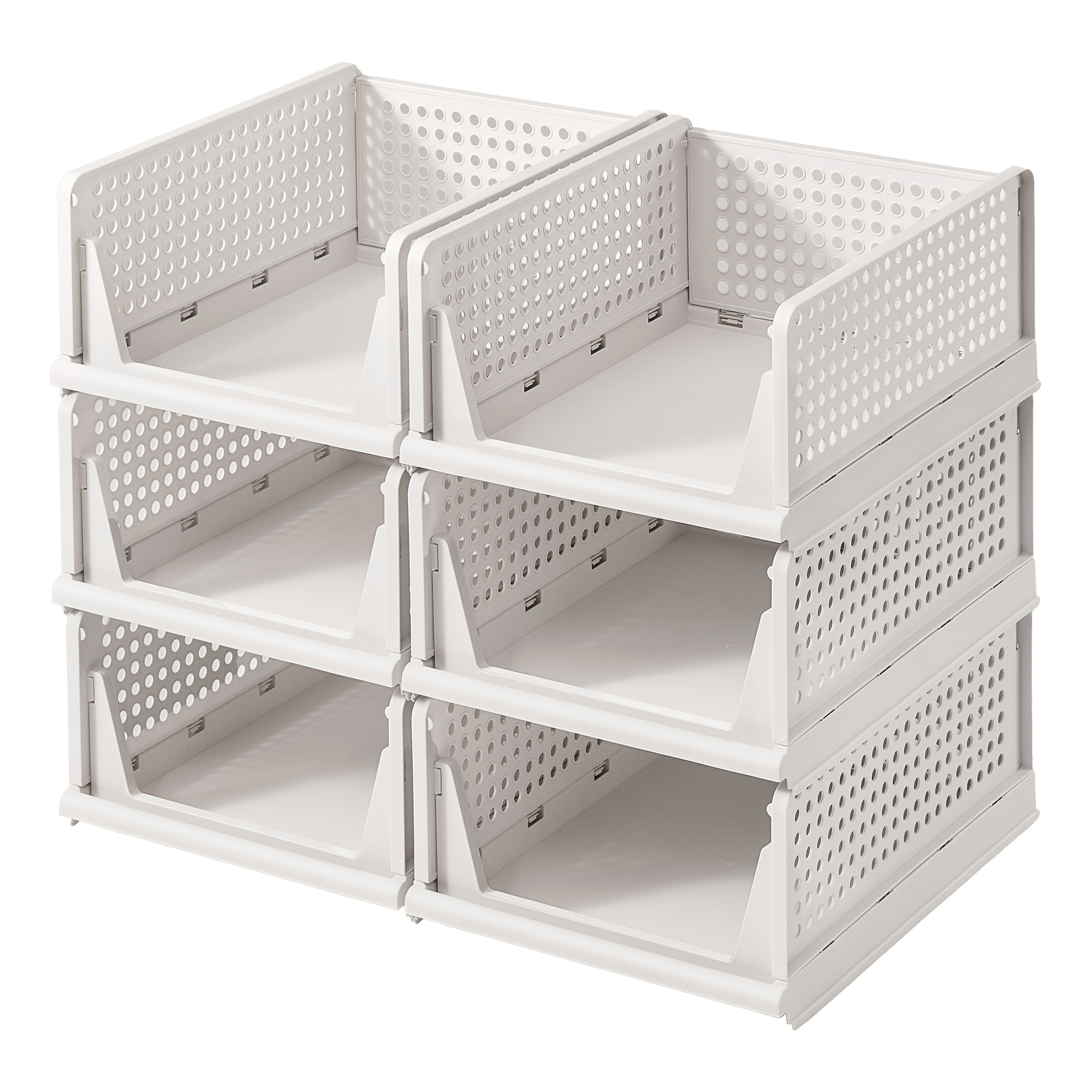Wardrobe Storage Organizer Set of 6 Foldable Pull-Out Baskets