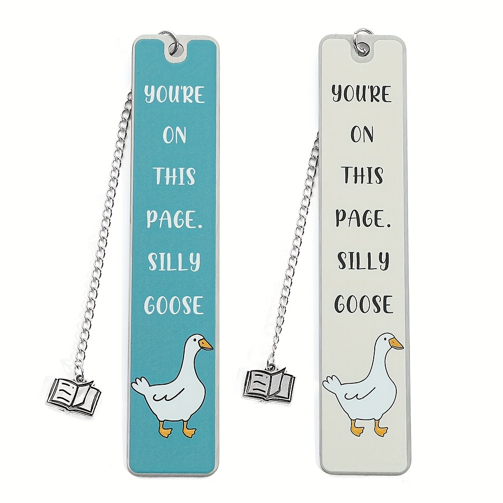 

You're On This Page Silly Goose Creative Goose Animal Bookmark, With Pendant, Reading Accessories For And Pet Lovers,