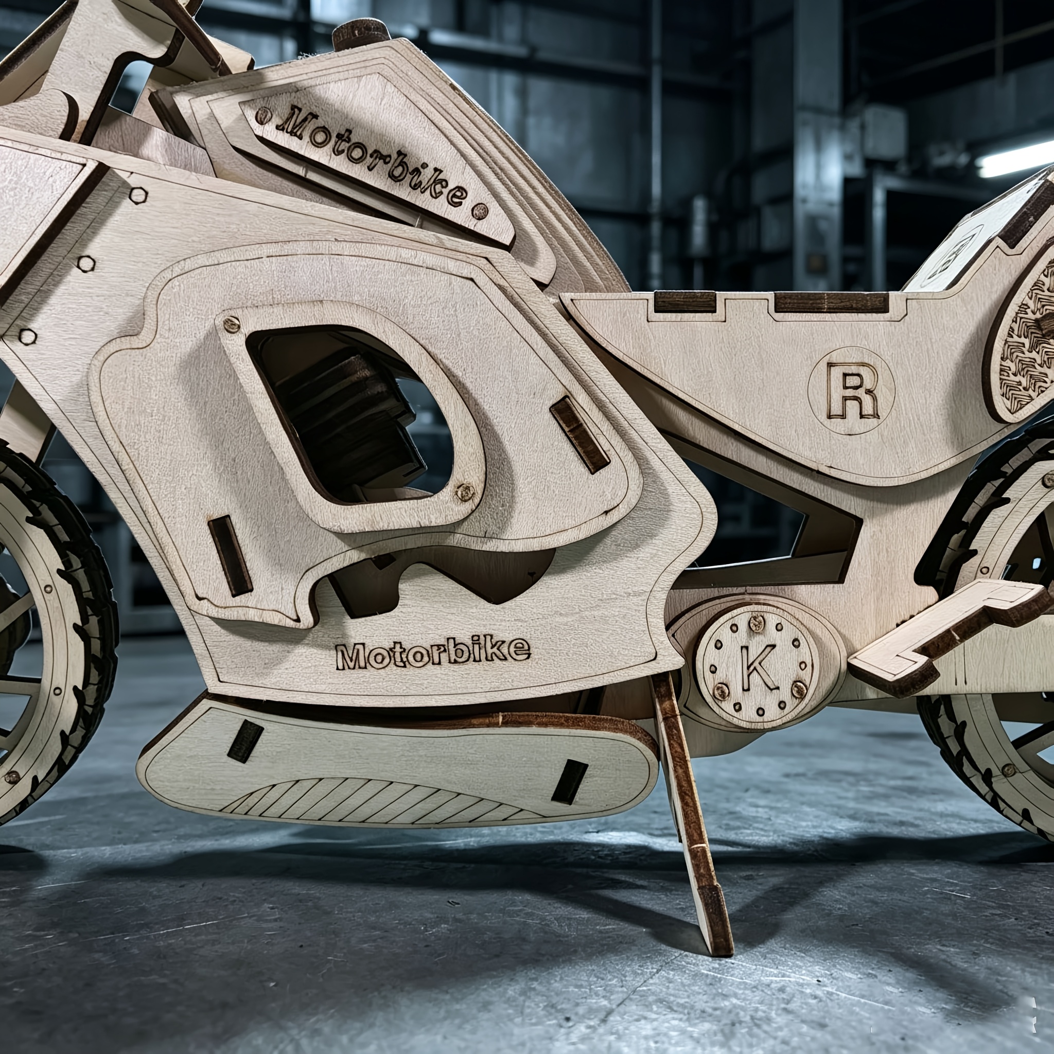 3D Streamlined Racing Bike Puzzle Model for Display