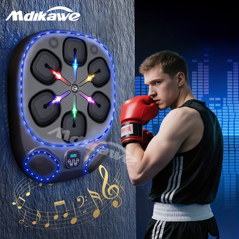 2025 Smart Music Boxing Machine With Gloves – Wall Mounted Bluetooth Trainer, 9 Modes & Speeds, LED Lights, Agility & Reaction Training For Adults/Kids