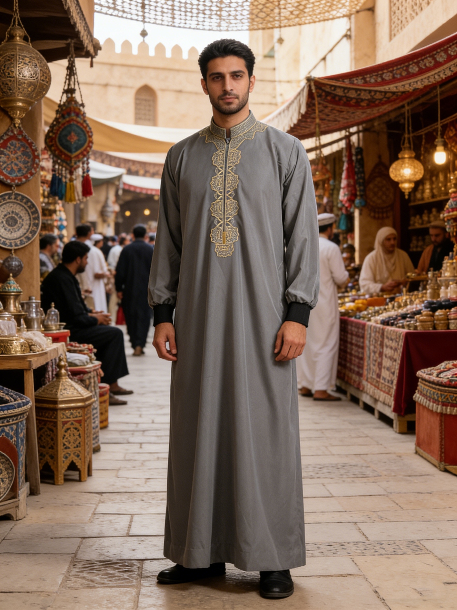 formal dress for men dubai mens arab thobe robe luxury embroidery stand formal dress colour combination for man