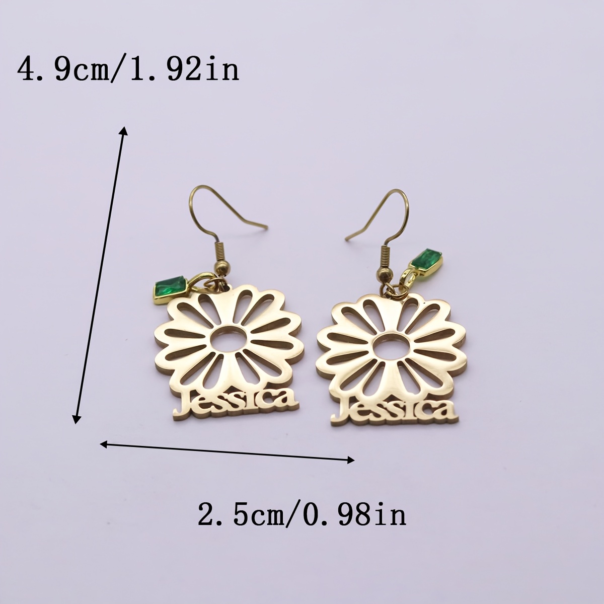Personalized Stainless Steel Daisy Earrings, Gift for Her