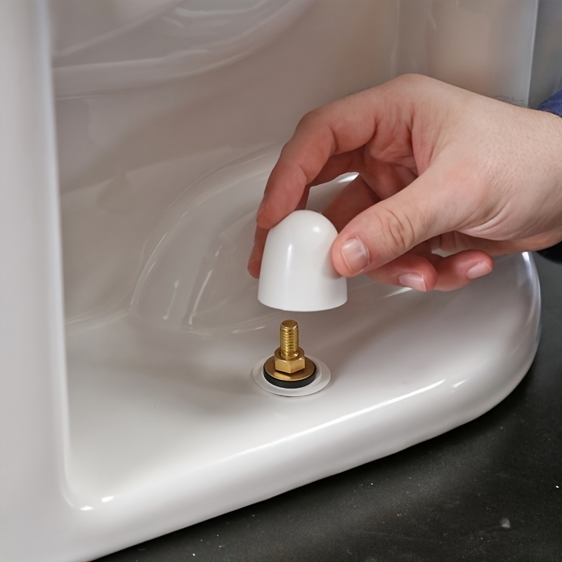 universal toilet   cap   push in lid with extra gaskets white plastic 1 44 inches height   concealing toilet fasteners toilet additions