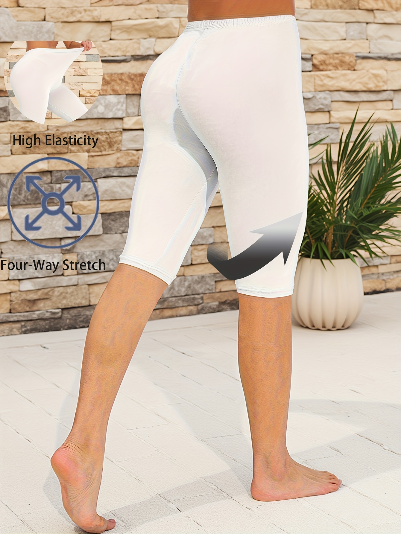 womens high   4 way stretch quick dry moisture wicking shorts with elastic waistband   thigh length   workout gym cycling casual shorts for spring summer fall black white light beige workout shorts   smooth texture