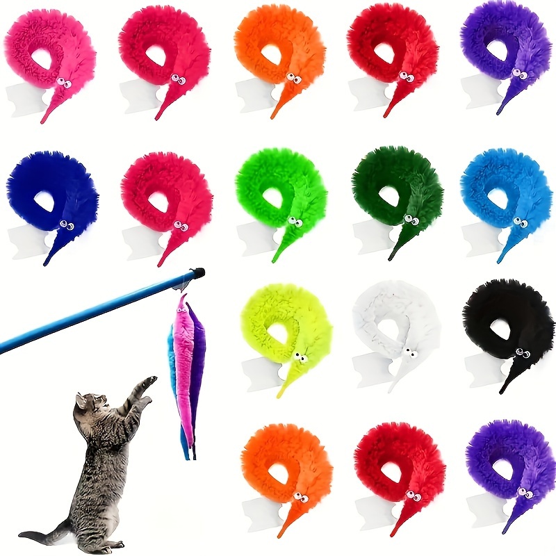 

5/8pcs Interactive Fluffy Worm Cat Toys | Perfect For Cat Engagement And Play | Plush Material For All Breeds And Sizes