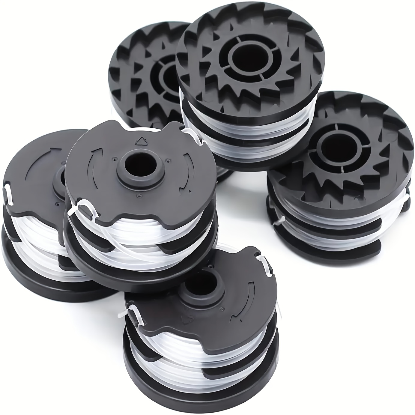 set of 6 replacement thread spools designed for     nylon thread spools compatible with     grass trimmer models prta 20 li a1 b2 c3 prt 550 a1 a3 prt 300 a1 2 each measuring 4 meters long and 1 6mm in diameter