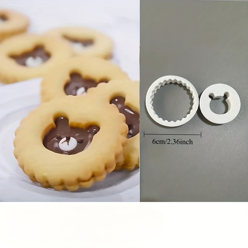 Sandwich Cookie Cutter 3d Cute Bear Shape Biscuit Mold Fondant Cookie Stamp Cake Decor Baking Supplies