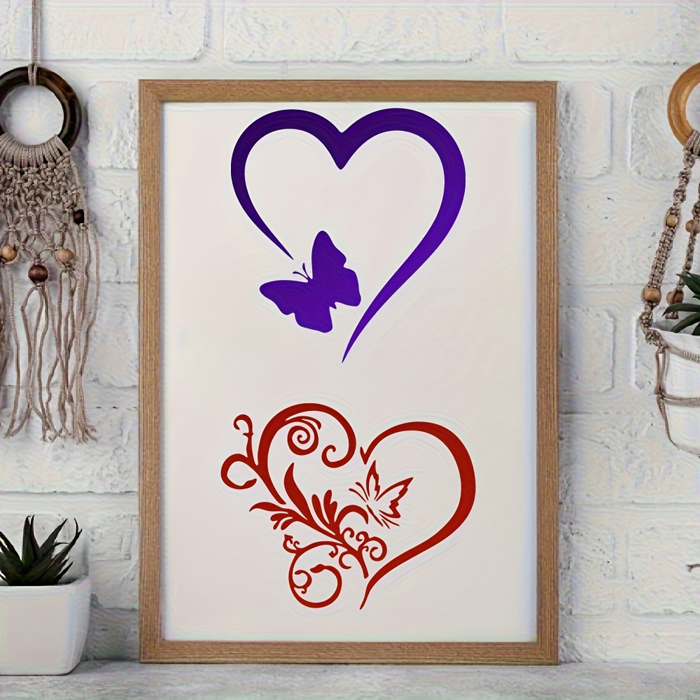 Love Butterfly Dance Painting Craft Templates, 6pcs